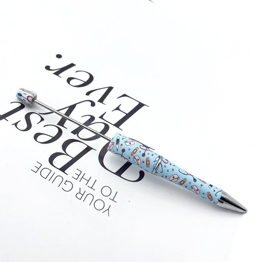 DIY printing pattern bead pen creative leopard print floral cow bead pen cross-border beadedpen spot wholesale