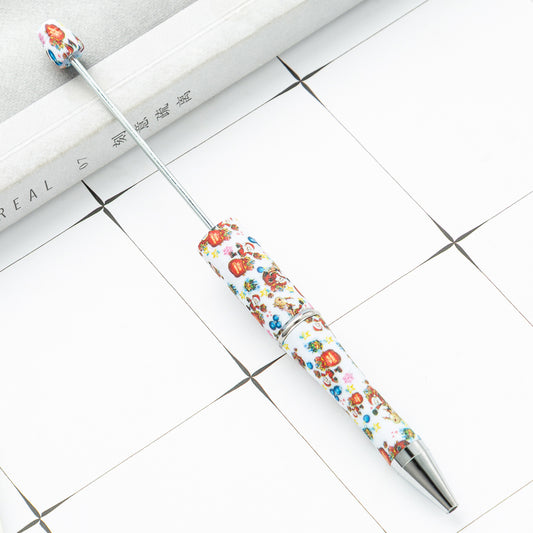 Green Christmas Tree Gingerbread and Lovely Red Color Christmas Santa Printed Beadable Pens