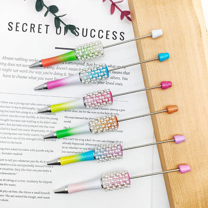 DIY Pearl Diamond Bead Pen Hand Sticker Diamond Ballpoint Pen Flash Diamond Pearl Diamond Beadedpen Spot Wholesale