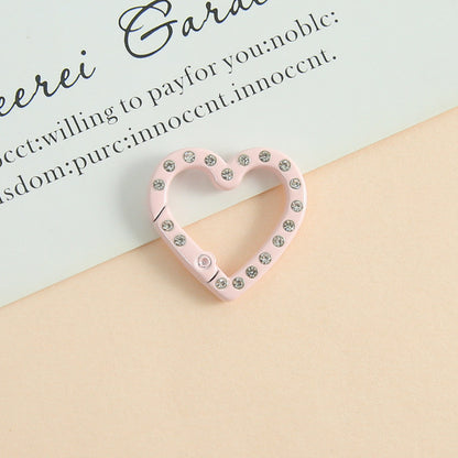 25 * 26Mm Candy Color Love Point Drill Spring Buckle Open Ring Mobile Phone Chain Keychain Handmade DIY Jewelry Accessories