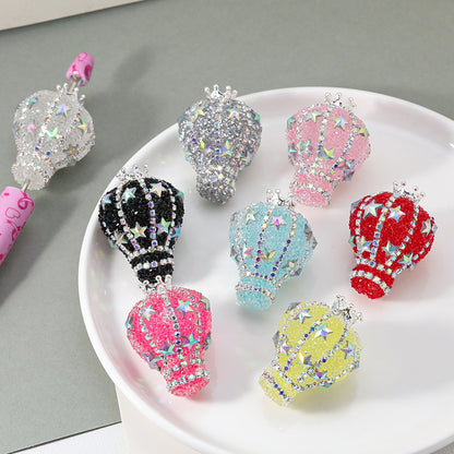 TK new diamond-encrusted vertical hole hot air balloon loose beads DIY mobile phone chain keychain bead pen necklace bead accessories