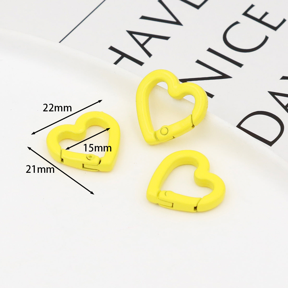 Love Paint Colored Zinc Alloy Spring Buckle, Heart-shaped Open Spring Ring, Luggage, Keychain DIY Jewelry Accessories Random Mix
