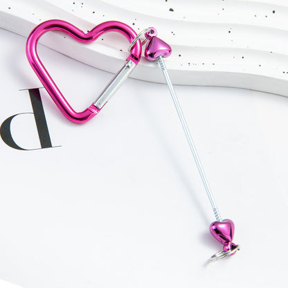 Creative DIY beaded love mountaineering buckle metal hook key buckle backpack jewelry mountaineering buckle spot wholesale