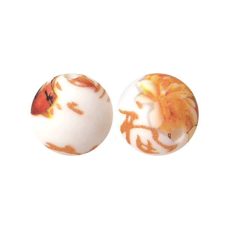 15mm silicone beads water transfer beads DIY jewelry bead pen loose beads wholesale
