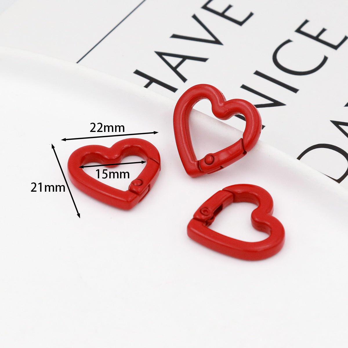 DIY Jewelry Accessories Love Paint Color Zinc Alloy Spring Buckle, Heart-shaped Open Spring Ring, Luggage Keychain