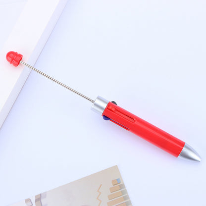 Business four-color bead pen DIY handmade jewelry bead pen cute puzzle multi-color plastic ballpoint pen gift pen