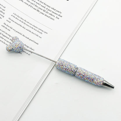 Creative Mickey Head Full Drill Bead Pen DIY Handmade Sticker Drill Ballpoint Pen Cartoon Mickey Gift Pen Manufacturer Spot