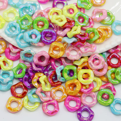 16Mm Color Electroplated Lace Wave Stacked Le Large Hole Beads Diy Handmade Beaded Loose Beads Bracelet Accessories Wholesale