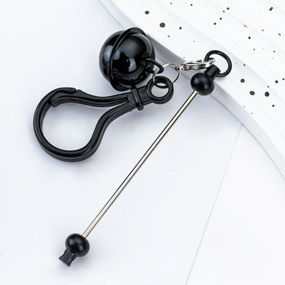 Spot DIY beaded bell keychain creative personalized bag pendant keychain candy color plastic keychain