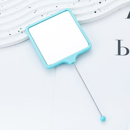 Handheld square makeup mirror high definition student portable makeup ins wind mini handle small mirror wholesale