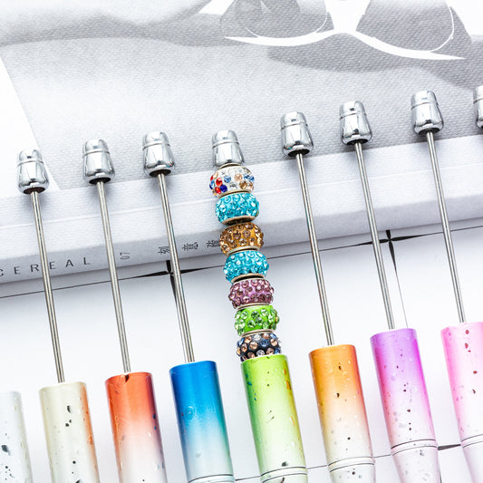 New DIY starry sky bead pen UV electroplating beaded ballpoint pen starry sky sequins gradual change bead pen manufacturers wholesale