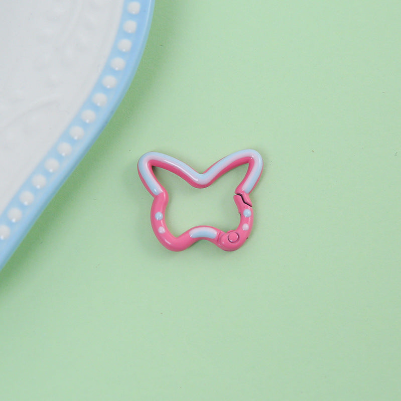 25*30mm Color Butterfly Spring Buckle Paint Alloy Buckle Handmade DIY Pendant Doll Bag Keychain Accessories
