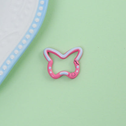 25*30mm Color Butterfly Spring Buckle Paint Alloy Buckle Handmade DIY Pendant Doll Bag Keychain Accessories