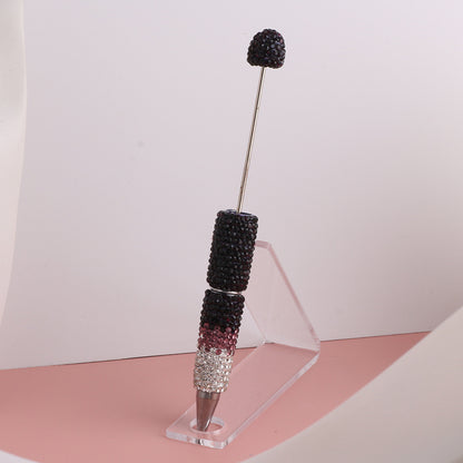 Beadable Pens with Christmas Red Green AB Color Clay Rhinestones Covered the Entire Pen