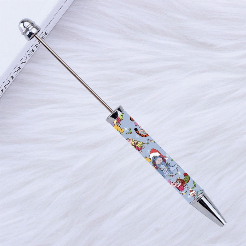 New Style DIY Plastic Beadable Pens with Cartoon Prints