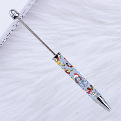 New Style DIY Plastic Beadable Pens with Cartoon Prints