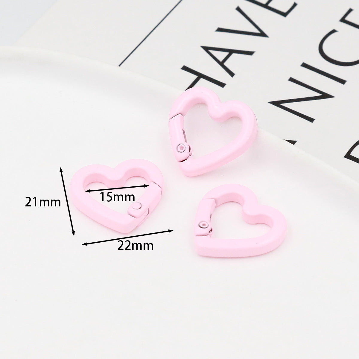 DIY Jewelry Accessories Love Paint Color Zinc Alloy Spring Buckle, Heart-shaped Open Spring Ring, Luggage Keychain