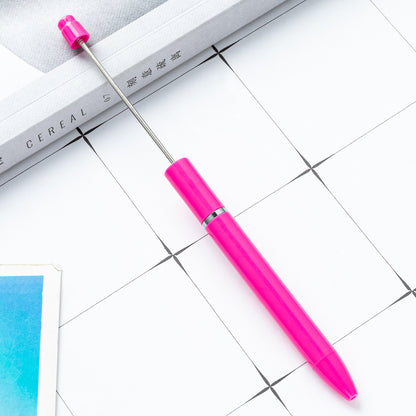 New Macaron color straight bead pen DIY beading extended beaded ballpoint pen advertising gift pen wholesale