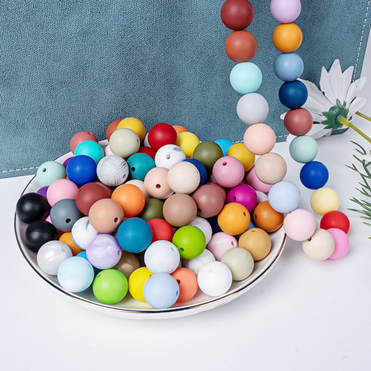 12mm Food grade silicone beads colored round loose beads handmade DIY beaded bracelet pacifier chain accessories spot wholesale #51-99