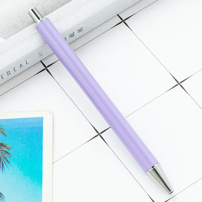 High-value metal press ballpoint pen, new creative glitter, metal stationery pen for students, spot press pen