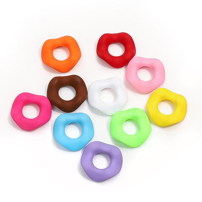 16mm Stacked Le Hexagonal Feel Paint Macaron Color Round Wavy Lace DIY Handmade Hair Accessories Bracelet Accessories