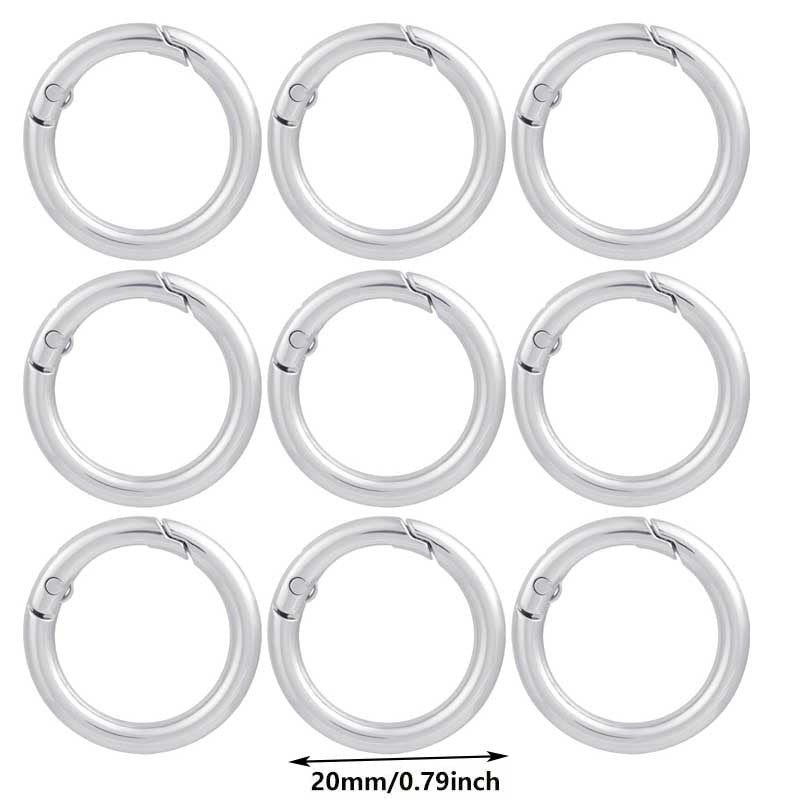 20Mm Metal Ring Spring Buckle Spring Ring Ring Ring Buckle Keychain Elastic Ring Bag Buckle Bag Accessories Hardware Hook Buckle