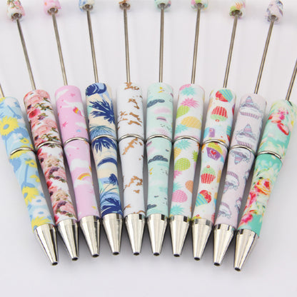 DIY bead pen printing pattern creative plastic beading puzzle leopard print floral cow tiger pattern bead pen wholesale