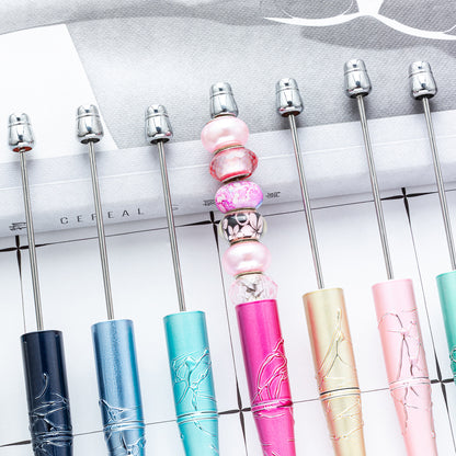 Bead pen, spot wholesale DIY creative relief UV beaded ballpoint pen gilt spot swirling plastic ballpoint pen