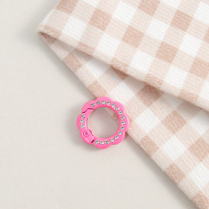 21mm Zinc Alloy Colored Petals with Diamonds, Spring Ring, Open Connection Ring DIY Jewelry, Keychain, Buckle Accessories