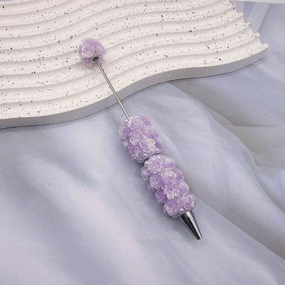 Rose Full Diamond Ball Pen High Value Handmade Heavy Industry Grain Pen Broken Ice Blue Theme Ball Pen Set