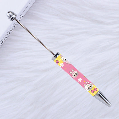 DIY Labu bead pen, inspirational encouragement praise cartoon character pattern printing bead pen Moe grain pen spot