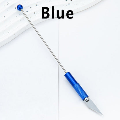 DIY Beadable Metal Multi-functional Engraving Knife in Solid Color, 179MM Long