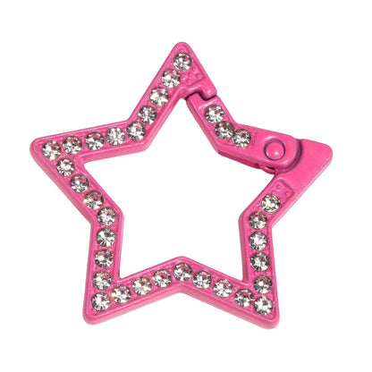 34mm Painted Diamond Spring Buckle Star Opening Ring Spring Ring Keychain DIY Small Accessories Alloy Connecting Ring