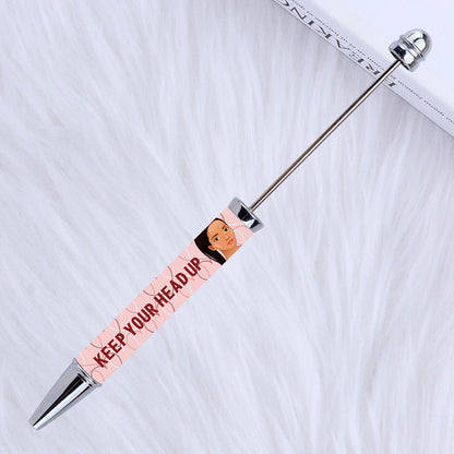 DIY Plastic Beadable Pens with Witty Sayings and Girls Prints