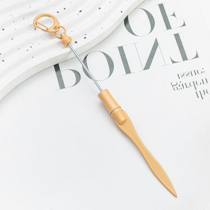 Spot DIY beaded letter opener multi-functional metal paper cutter keychain outdoor portable letter opener wholesale