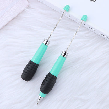 Cross-border explosion DIY telescopic bead pen, creative and cute macaron color telescopic rotating beaded gift ballpoint pen