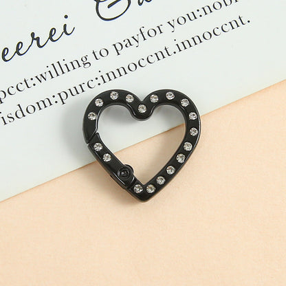 25 * 26Mm Candy Color Love Point Drill Spring Buckle Open Ring Mobile Phone Chain Keychain Handmade DIY Jewelry Accessories