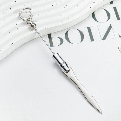 Spot DIY beaded letter opener multi-functional metal paper cutter keychain outdoor portable letter opener wholesale