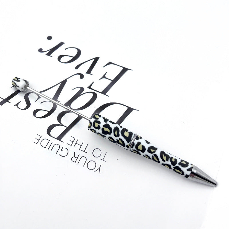 DIY printing pattern bead pen creative leopard print floral cow bead pen cross-border beadedpen spot wholesale
