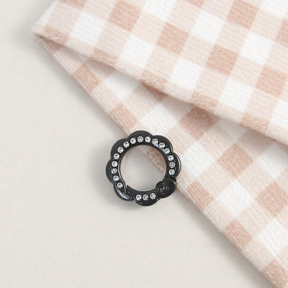 21mm Zinc Alloy Colored Petals with Diamonds, Spring Ring, Open Connection Ring DIY Jewelry, Keychain, Buckle Accessories