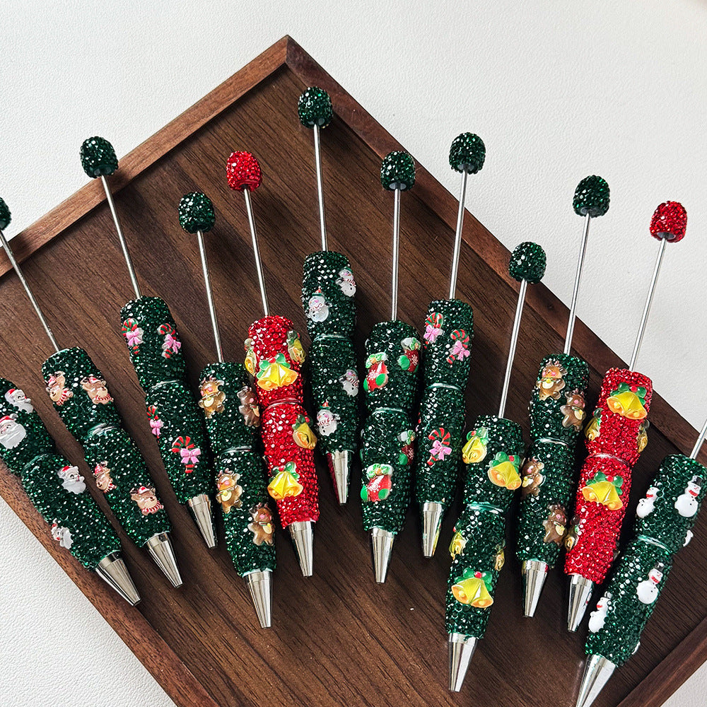 Christmas new full diamond bead pen DIY luminous full diamond pen heavy industry advanced rhinestone pen ballpoint pen manufacturer wholesale