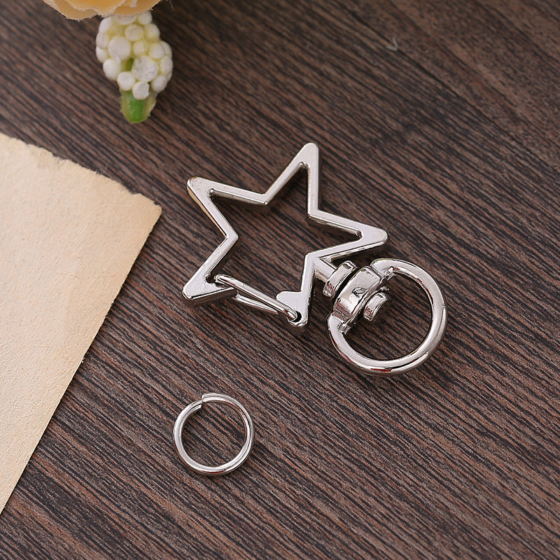 34 * 24Mm Star Shape Keychain, Special-shaped Pentagram Keychain, Metal Zinc Alloy Keychain.
