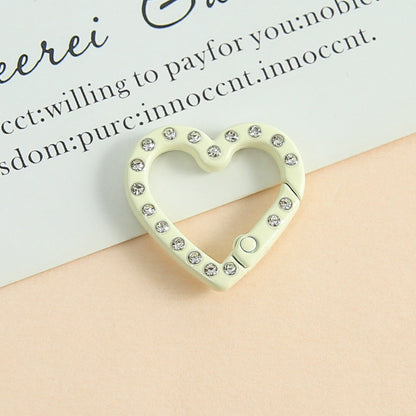 25 * 26Mm Candy Color Love Point Drill Spring Buckle Open Ring Mobile Phone Chain Keychain Handmade DIY Jewelry Accessories
