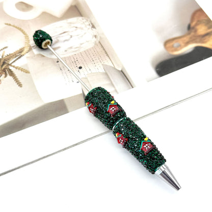 New Christmas full drill pen, creative DIY bead pen Santa Claus Elk Snowman KT cat cartoon gift pen