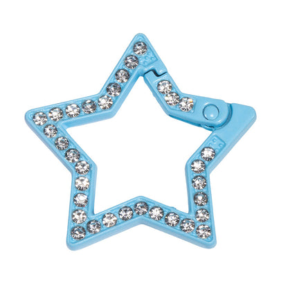 34mm Painted Diamond Spring Buckle Star Opening Ring Spring Ring Keychain DIY Small Accessories Alloy Connecting Ring