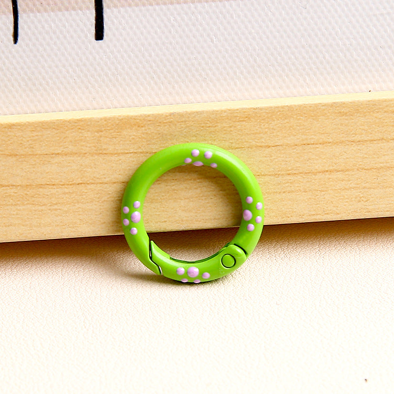 25mm Cat Paw Candy Color Metal Paint  Spring Chain Keychain Pendant DIY Jewelry Accessories Ring Buckle Backpack Buckle