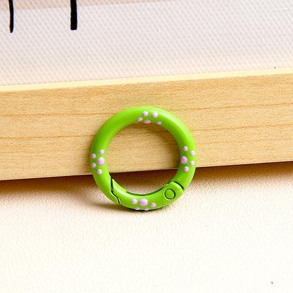 25mm Cat Paw Candy Color Metal Paint  Spring Chain Keychain Pendant DIY Jewelry Accessories Ring Buckle Backpack Buckle