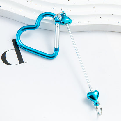 Creative DIY beaded love mountaineering buckle metal hook key buckle backpack jewelry mountaineering buckle spot wholesale