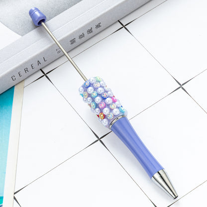 New DIY colorful pearl diamond bead pen dopamine gradual change color beaded ballpoint pen multi-color rotating bead pen