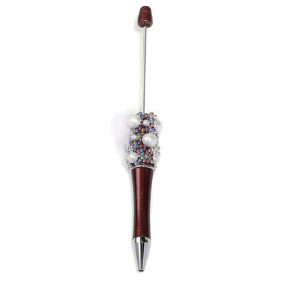Soft cute pearl hairball DIY bead pen colorful bubble beads rotating ballpoint pen girl heart hand account gift pen